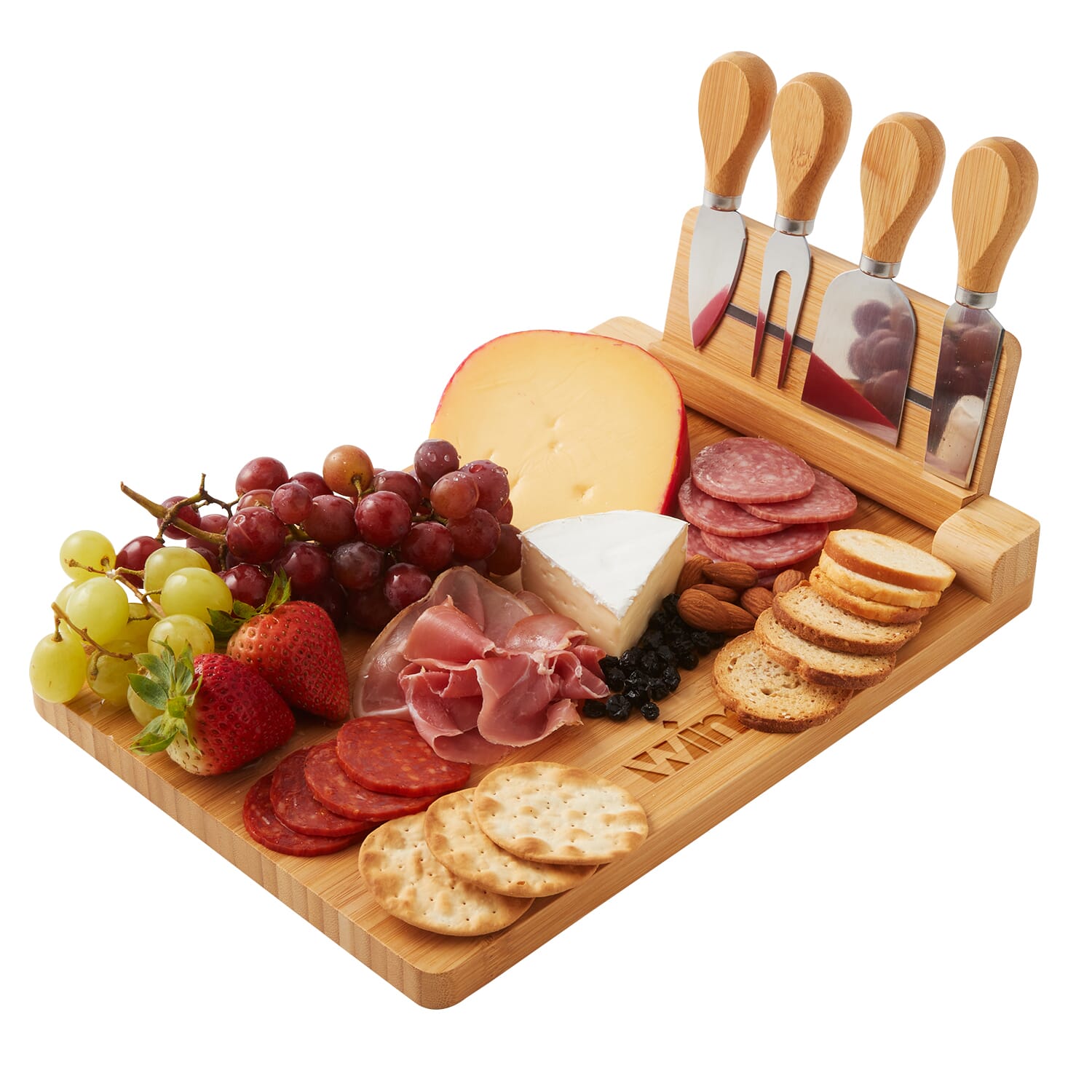 5-Piece Magnetic Bamboo Cheese Board Set