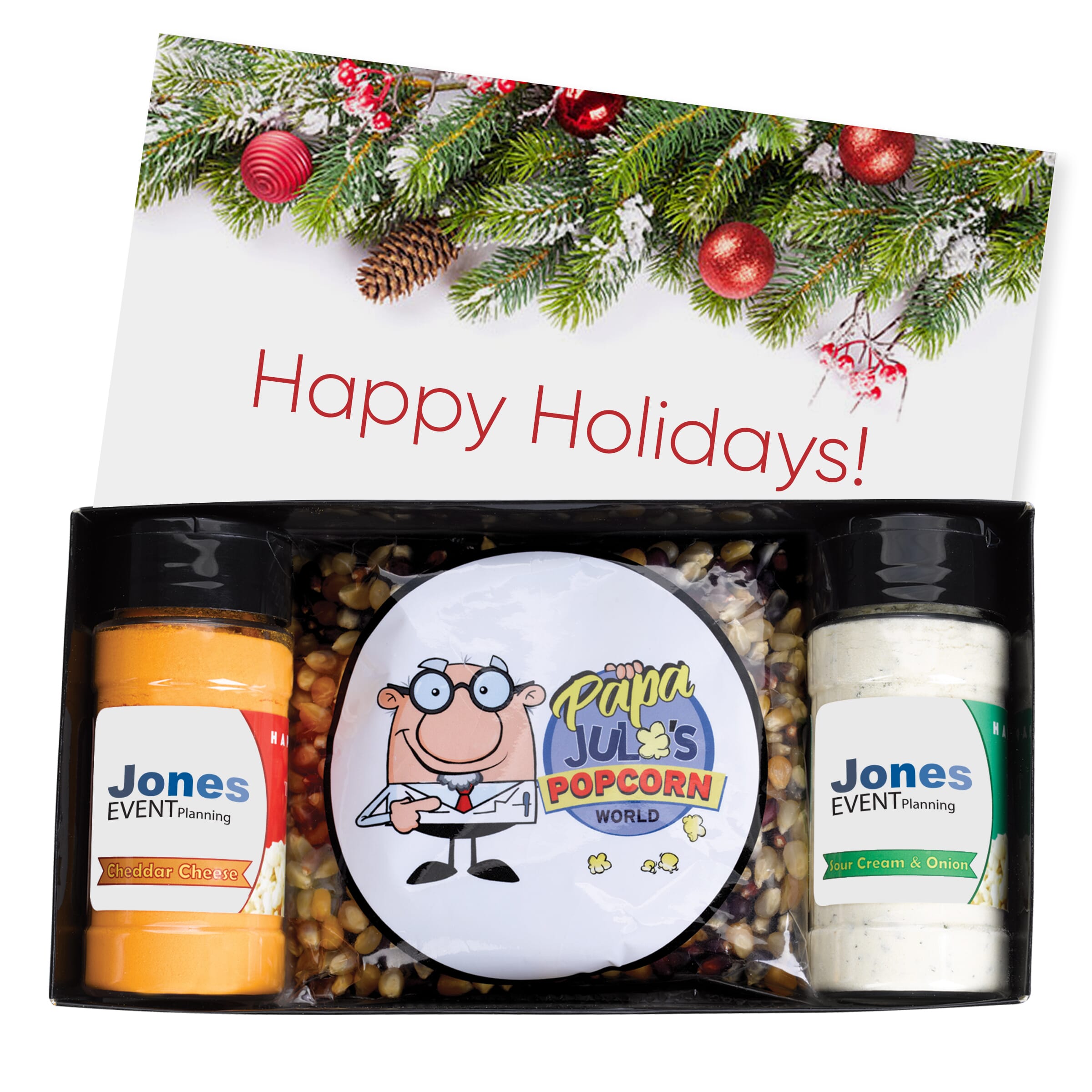 Popcorn Kernal Set with Seasonings with Greeting Card