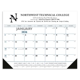 2026 Triumph® Calendars Blue & Black Desk Pad with Vinyl Corners
