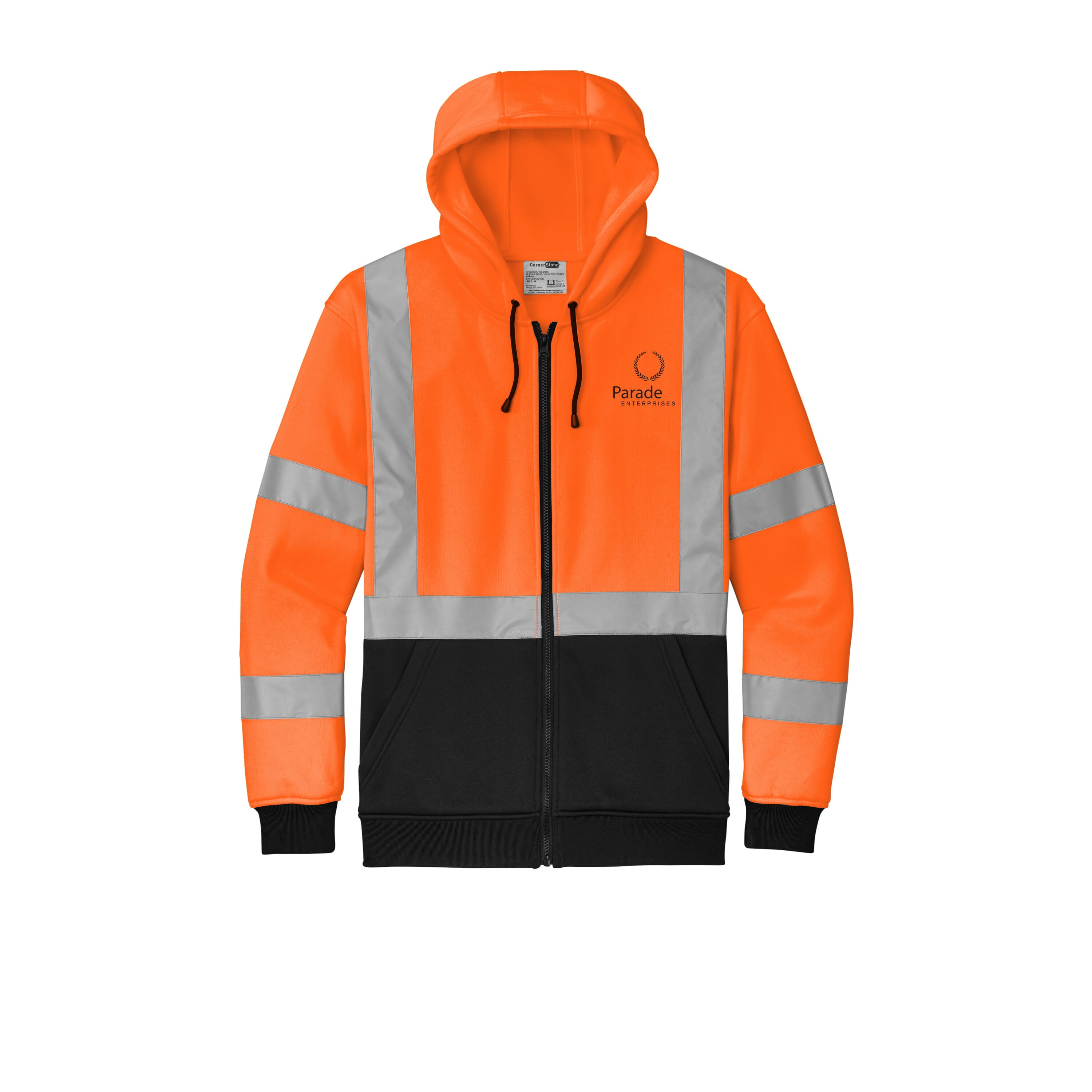 CornerStone® ANSI 107 Class 3 Heavy-Duty Fleece Full-Zip Hoodie