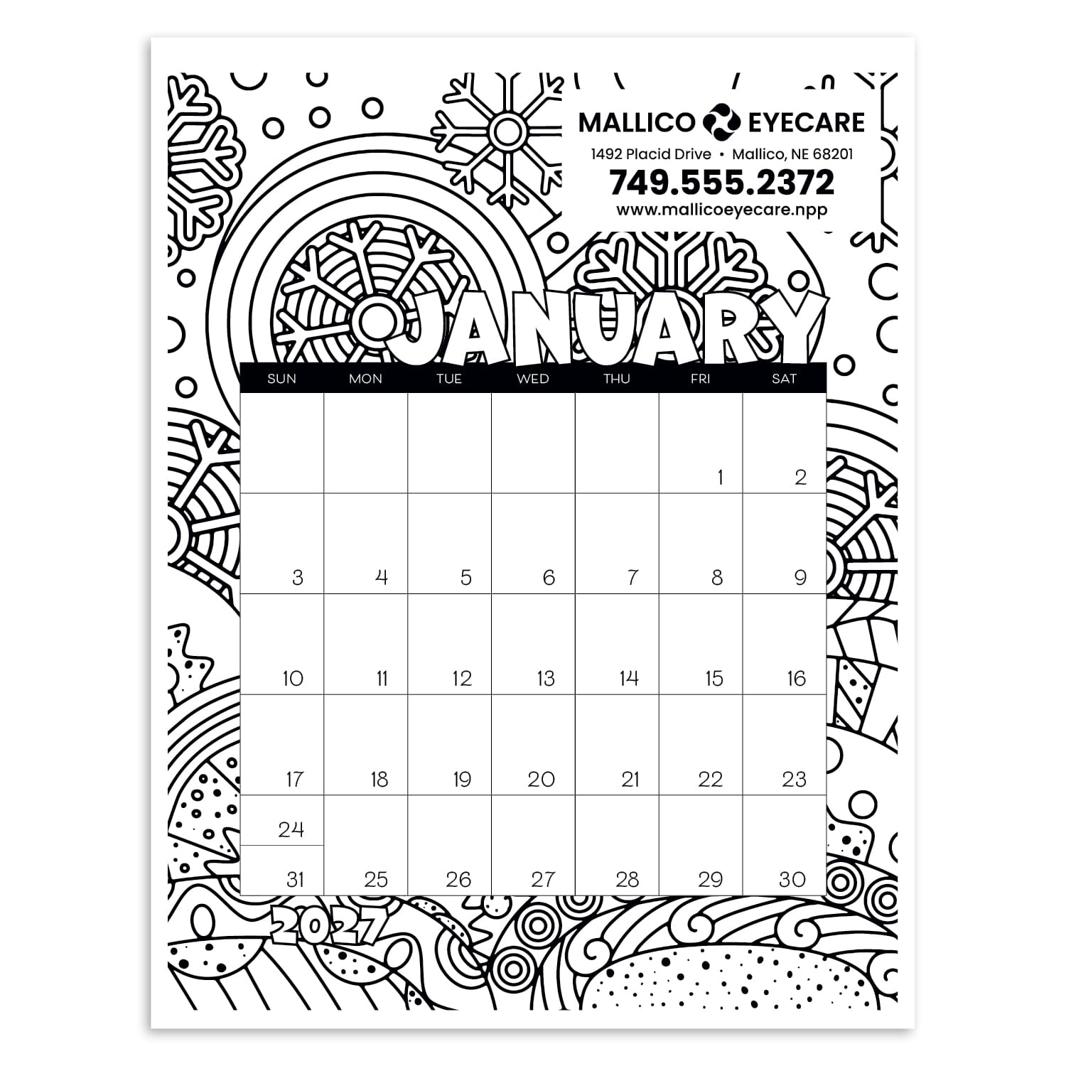 2027 Triumph® Calendars Small Monthly Desk Pad Calendar - Coloring