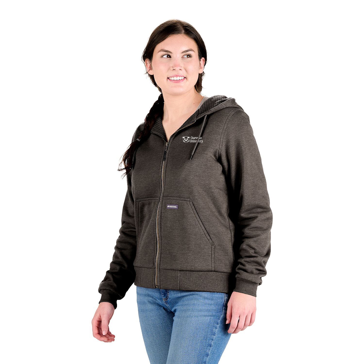 Women's Berne Heritage Grid Fleece-Lined Full-Zip Hooded Sweatshirt