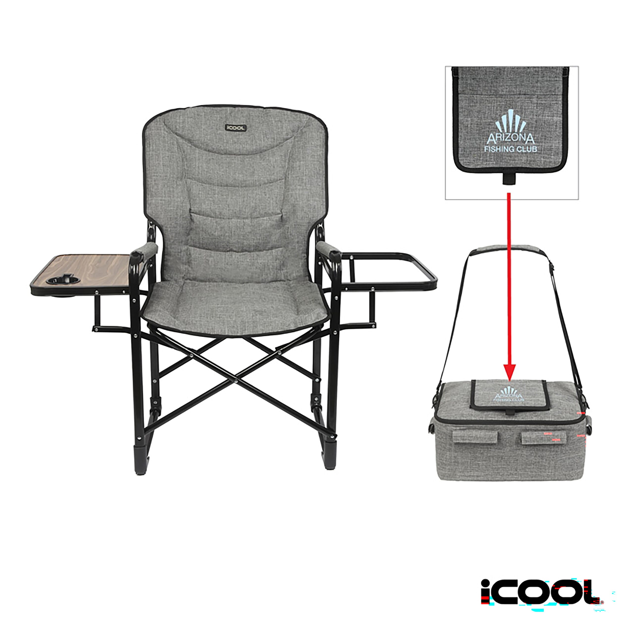 iCOOL® Twin Peaks Deluxe Camping Chair with 18 Can Cooler